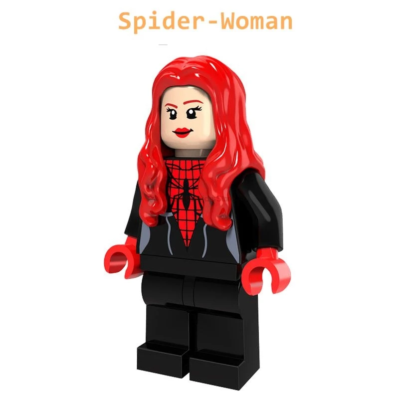 Spider-Woman Человек-паук зловещая шестерка доктор Осьминог гриф сандмен электро Mysterio Kraven Охотник строительные блоки игрушки Marvel Мстители - Цвет: Spider-Woman