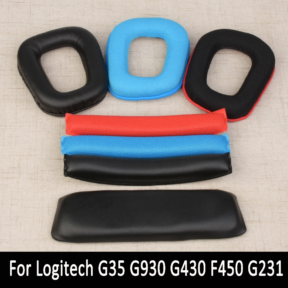 Headphone Earpads Covers For Logitech G35 G930 G430 F450 Headphone Cushion Pad Replacement Ear Pads Head Beam Sponge - ANKUX Tech Co., Ltd