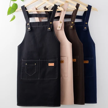 

Brief Solid Color Cooking Kitchen Apron For Woman Men Chef Waiter Cafe Shop BBQ Hairdresser Aprons Bibs Kitchen Accessories