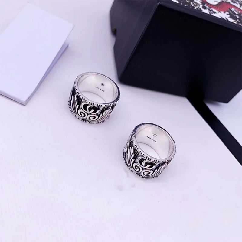 

Gorgeous retro style Angel wings Ring S925 Sterling silver 1:1 Original Luxury brands Jewelry Logo High-quality gifts