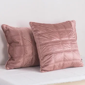 

Nordic Flannel Solid Cotton Pillowcase Home Hotel Bedding Super Soft Pom Pillow Cushion Cover Gift Design Pillow Case For Couple