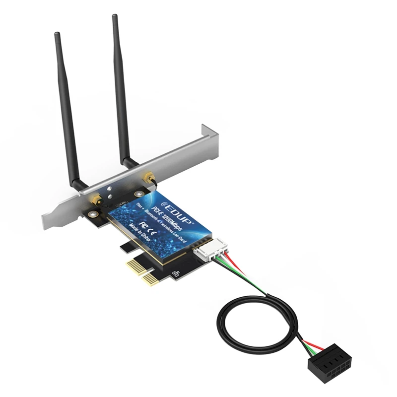 EDUP PCI-E 1200 Мбит/с WiFi карта Bluetooth 4,0 адаптер 2,4 ГГц/5 ГГц Двухдиапазонная беспроводная сетевая карта с антеннами для настольного ПК