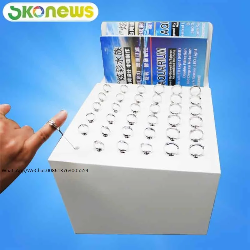 4 Pcs Ring Retractable Anti-Theft Display Tray Jewelry Security Cable Pull Box Stand Cabinet Tray