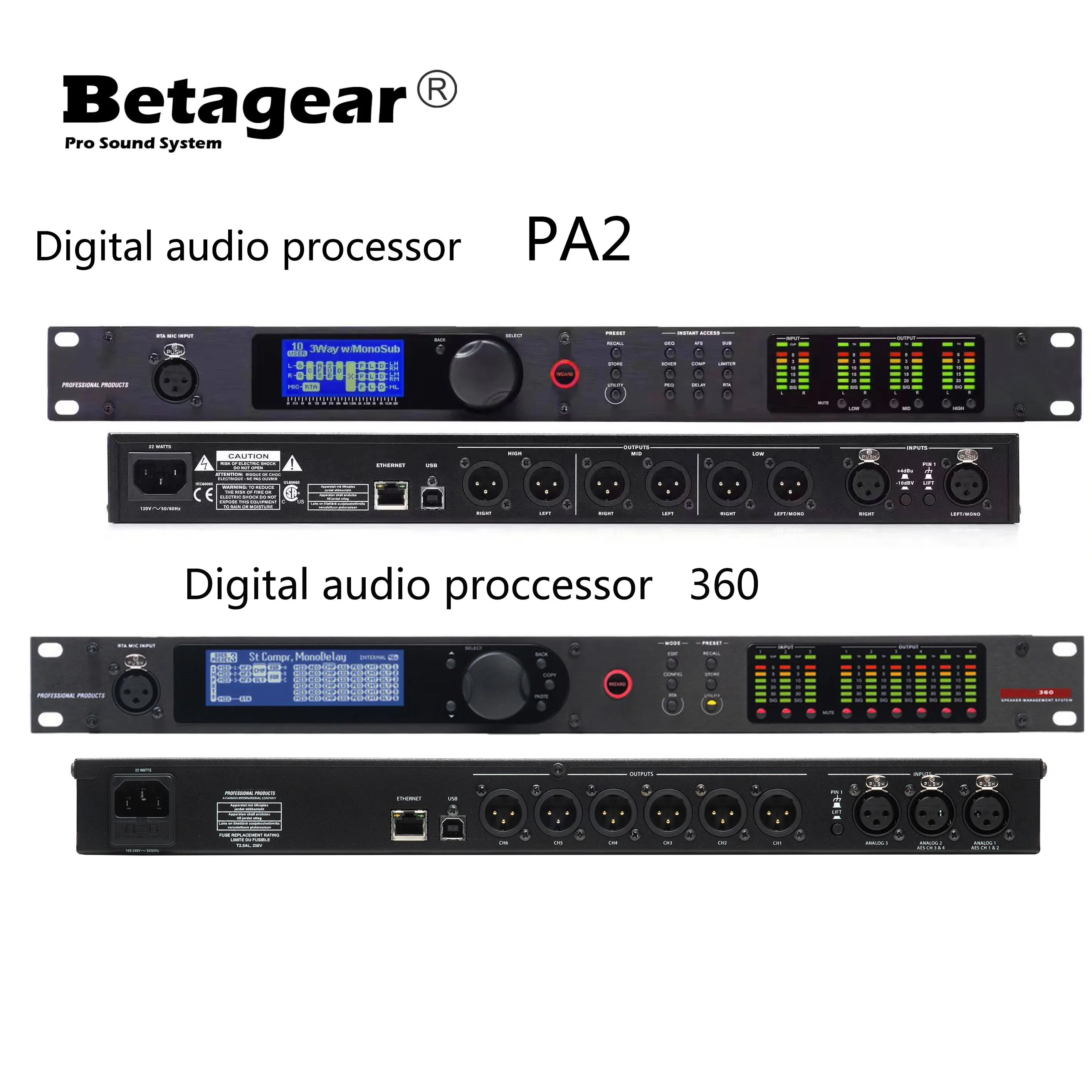 Betagear PA2 /VENU360 Stage Audio Processor  Original Software Pro Audio  Driver Rack Professional Audio Processor 2/3 In 6 Out