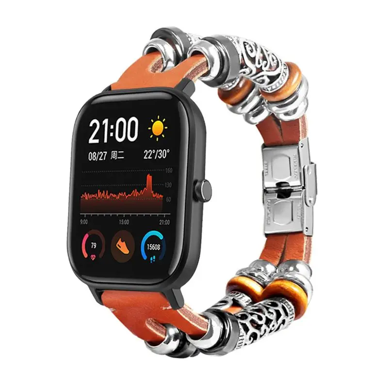 DIY Vintage Metal Clasp Wrist Strap Watch Band for Huami Amazfit GTS 20MM Watch for smart watch