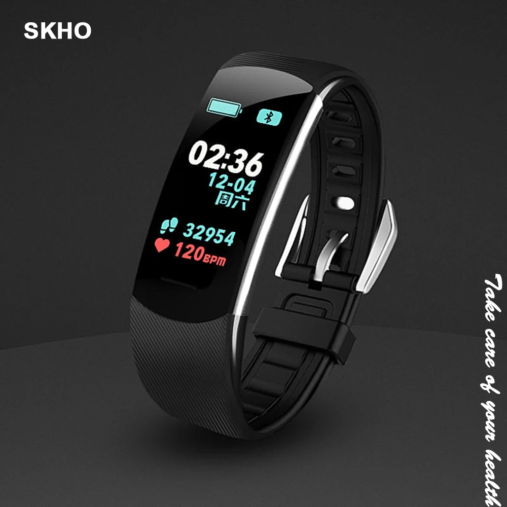 

Smart Band Blood Pressure 0.96'' Screen Fitness Tracker Watch Heart Rate Fitness Bracelet Waterproof Music Control for Men Women
