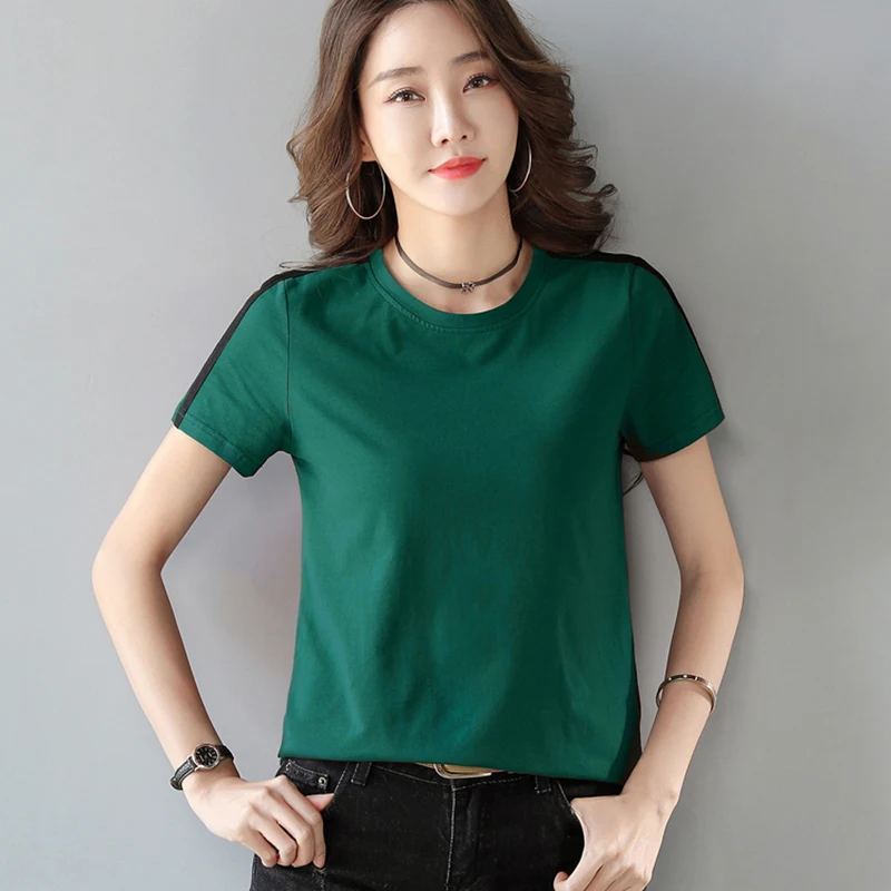 

Cotton T Shirt Women Short Sleeve Casual O-Neck Loose Tshirt Summer Top 2022 Tee Shirt Womens Korean Style Clothes Poleras Mujer