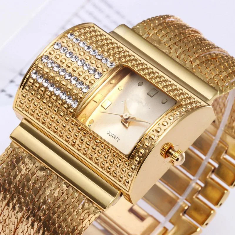 Creativity 2021 Fashion Luxury Ladies Wrist Watches Top Brand Gold Steel Strap Waterproof Women's Bracelet Watch Zegarek Damski