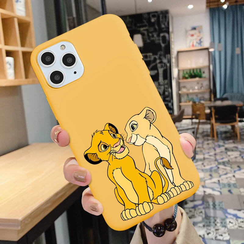 For iPhone 11 Pro X XR Xs Max The Lion King Simba Cute cartoon Case For iPhones 7 8Plus 6s Yellow Matte Soft Silicone Phone ca For iPhone 11 Pro X XR Xs Max The Lion King Simba Cute cartoon Case For iPhones 7 8Plus 6s Yellow Matte Soft Silicone Phone ca
