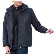 Мужская водонепроницаемая Толстовка со съемным дышащим спортивным пальто, куртка на осень и зиму, теплая модная мужская куртка