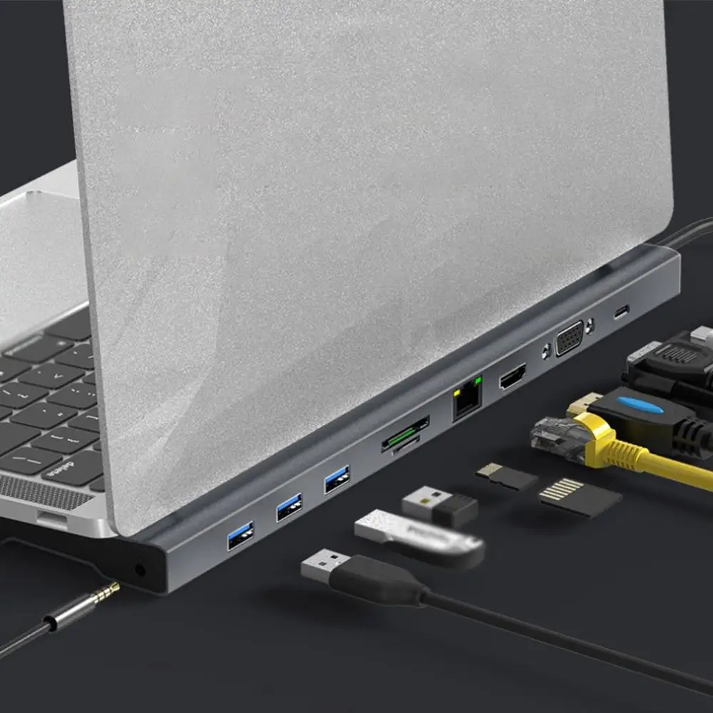 10 в 1 плата расширения тип-c Расширение Док-Станция Hdmi Hd 4k usb-хаб многофункциональный конвертер ноутбук док-станция для ПК
