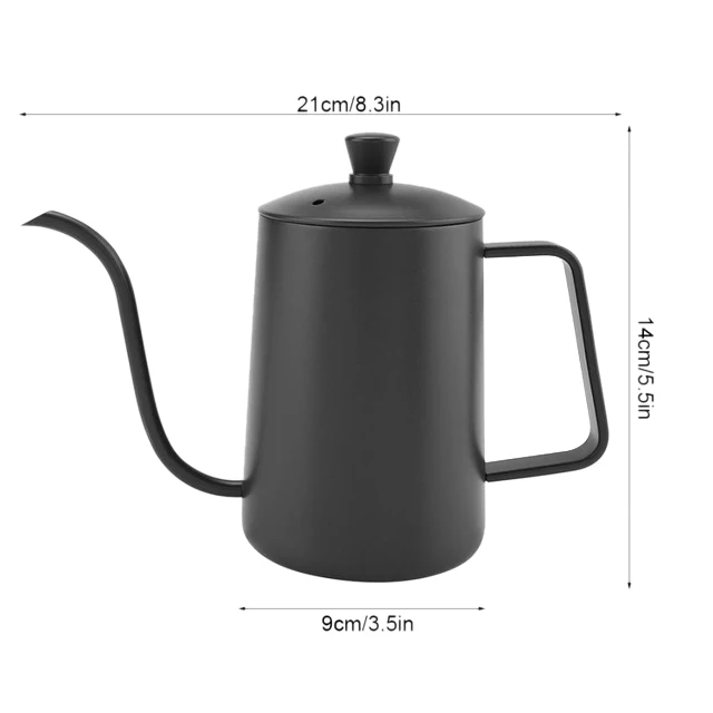 

Hot Sale 600Ml Stainless Steel Coffee Kettle Gooseneck Spout Teapot with Thermometer (Black)