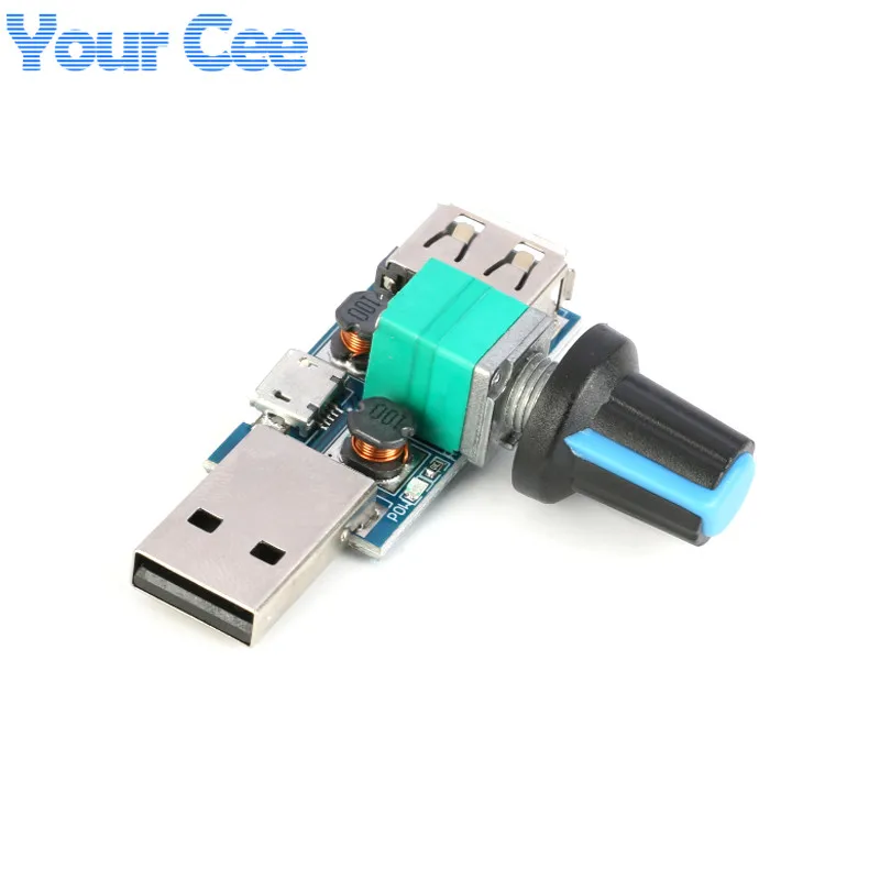 DC 5 В Mini USB вентилятор бесступенчатый регулятор скорости с переключателем модуль