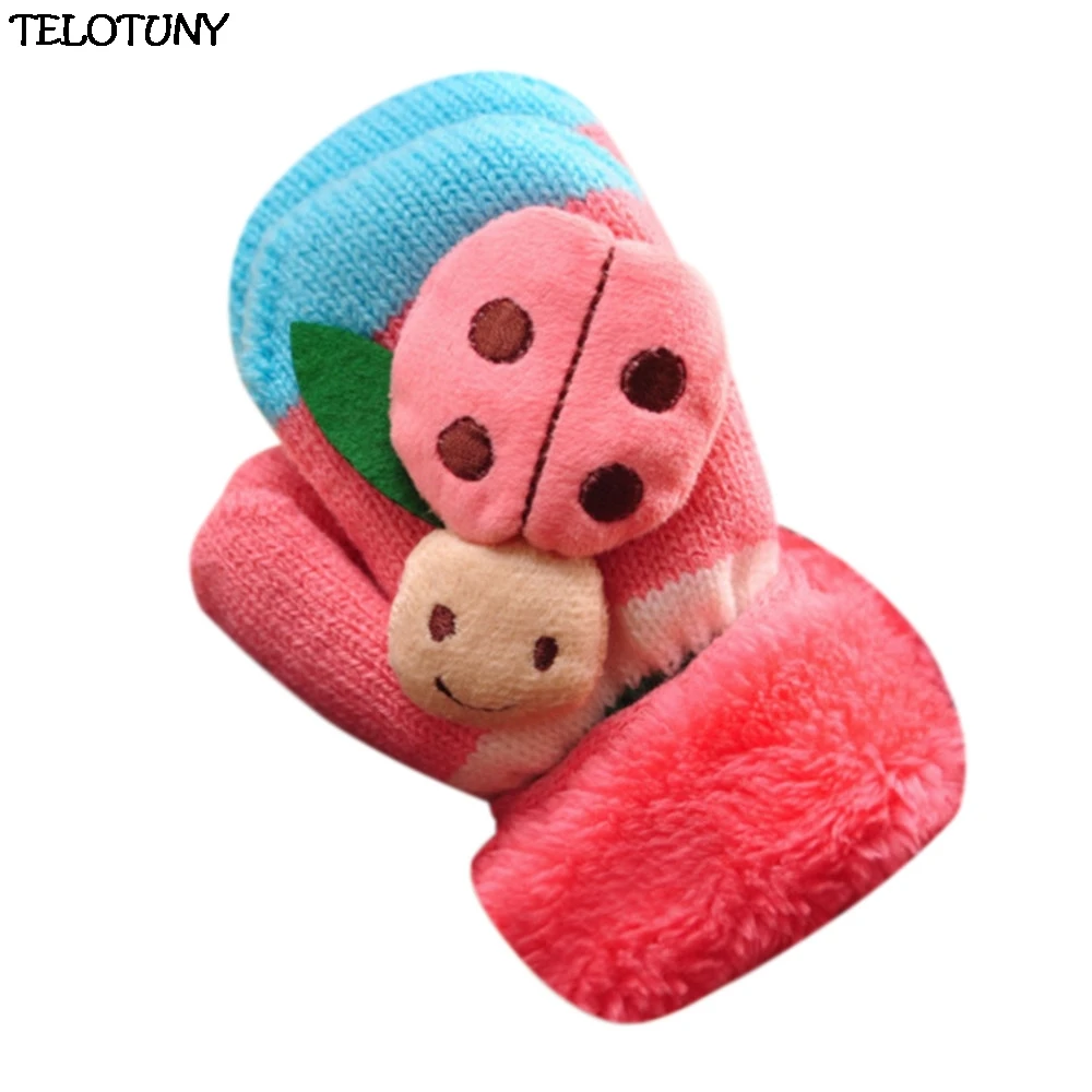 TELOTUNY/ г. Модные теплые зимние перчатки с милым рисунком для маленьких мальчиков и девочек 7,25