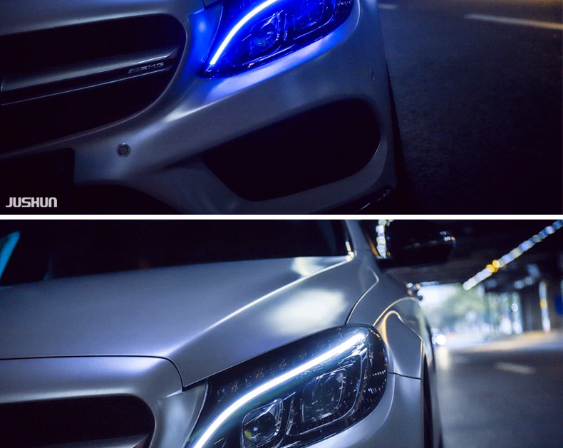 Автомобильный Стайлинг для Benz W205 полный светодиодный фонарь- для Benz c-класс полный светодиодный налобный фонарь DRL дальний и ближний свет все светодиодный