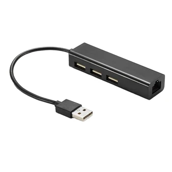 

Portable USB Transform RJ-45 100MB Network Card Converter + 3 USB2.0HUB Port Multi-Function Converter