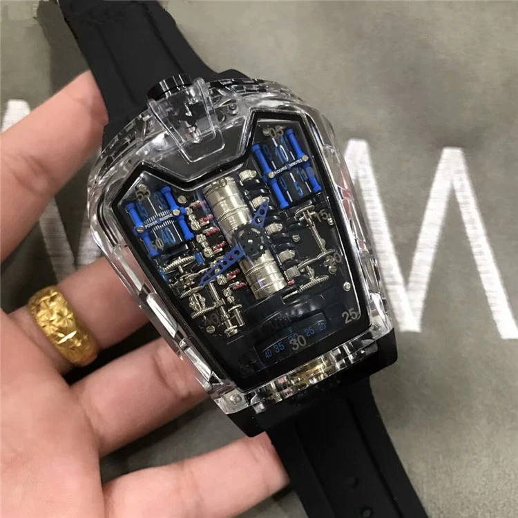 

Luxury Brand New Automatic Mechanical Watches Men Self-Wind Watch Tonneau Dial Moon Phase Luminous Limited Sport Wristwatch AAA+