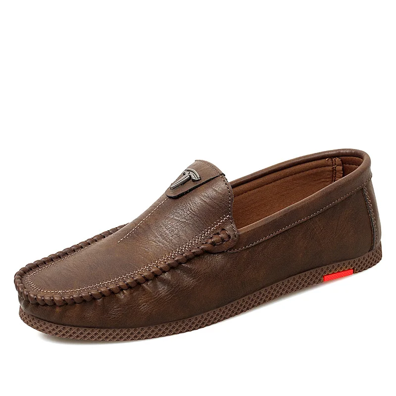 

2019 Autumn & Winter MEN'S Leather Ankle Shoes Business Leather Shoes Fashion Moccosins Trend Handmade Leather Shoes