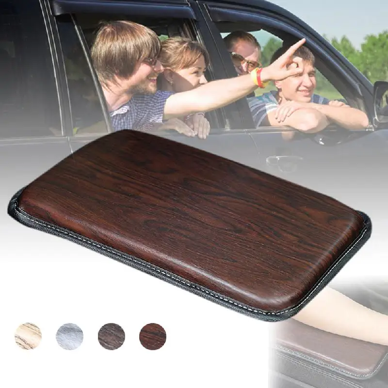 

Car Accessories Leather Seat Armrest Cover Wood Grain Armrest Protection Pad Car Decoration Seat Box Protective Cover