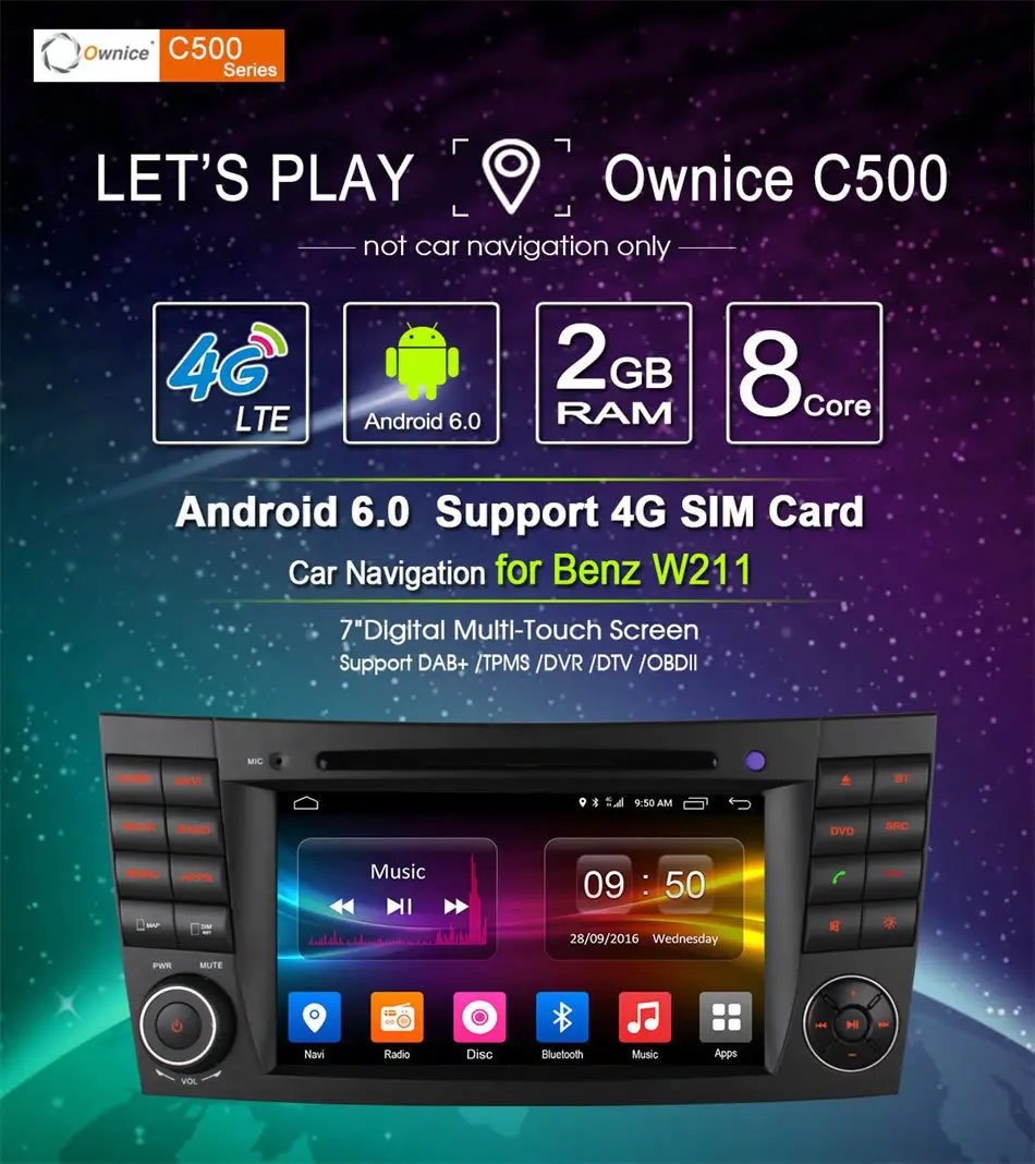Sale 4G SIM LTE Android 6.0 Octa Core Car DVD Player GPS for Mercedes W211 W219 W463 CLS350 CLS500 CLS55 E200 E220 E240 E270 E280 12