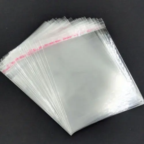 

100PCS/Lot Transparent Non drying adhesive Opp Plastic Bags For Candy Cookie Necklace Rings Packaging Cellophane Bag Party Gift