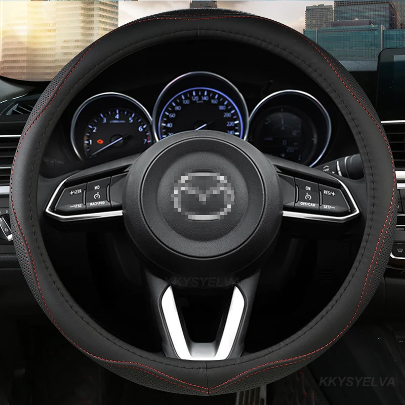 Copertura Del Volante Dell'Automobile Del Cuoio Dell'Unità Di Elaborazione Per La Cx-4 Cx-5 Cx-7 Cx-9 Mazda 3 Axela 6 Gh Gj Demio Antiscivolo Funda Vo