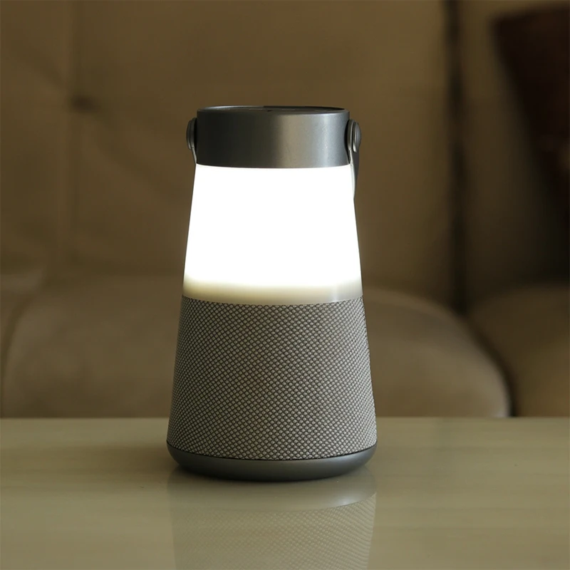 Portable Camping Lamp Night Light Bluetooth Speakers MP3 Music Player Power Bank Suitable for Party-Silver Grey | Электроника