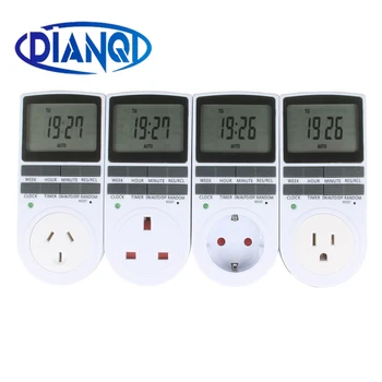 

Electronic Digital Timer Switch Plug Kitchen Timer Outlet 230V 50HZ 7 Day 12/24 Hour Programmable Timing Socket