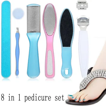 

New 8 in 1 Foot Care Pedicure Machine File Hard Skin Cutter Cuticle dead skin Remover Shaver Accessories Beauty feet Set