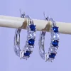 New Arrival 925 Sterling Silver pendientes Fashion Round Circle Clear Mosaic CZ Zircon Stud Earrings for Women Jewelry brincos