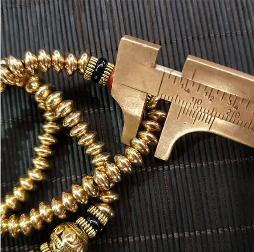 

retro nepal copper 108 pure brass Tibetan Bracelet 7mm buddha beads prayer rosary 108 Mala fashion men jewelry