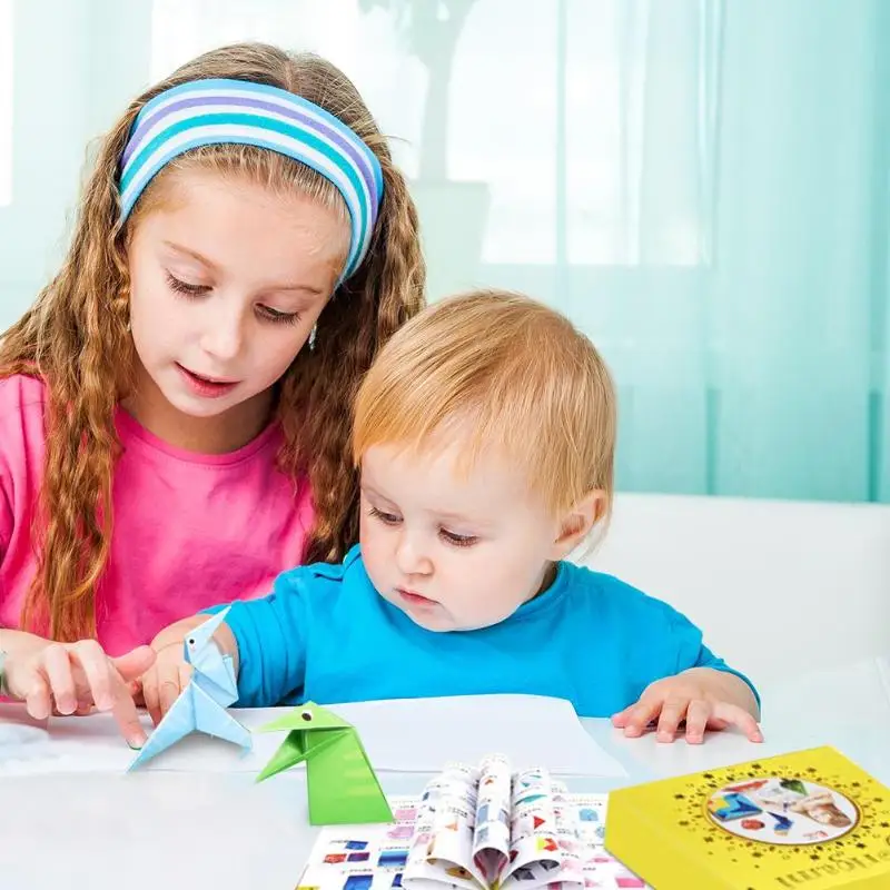 Montessori Toys DIY Child Toy Fun Origami Paper Folding Book Crafts Origami Paper-cut Book Reativity Toys for Children 3-10Y