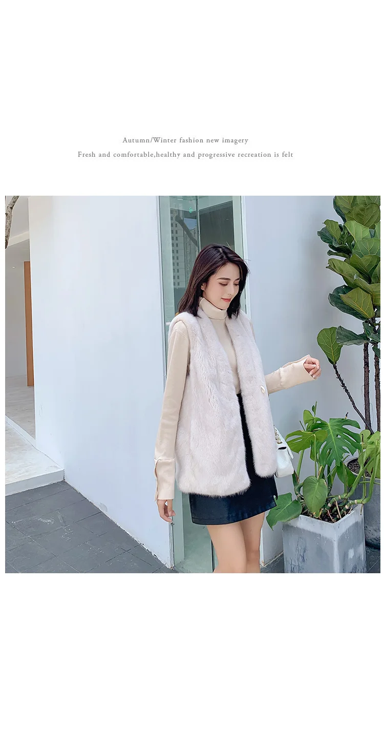 new lady whole mink mink velvet mink vest short paragraph 1008