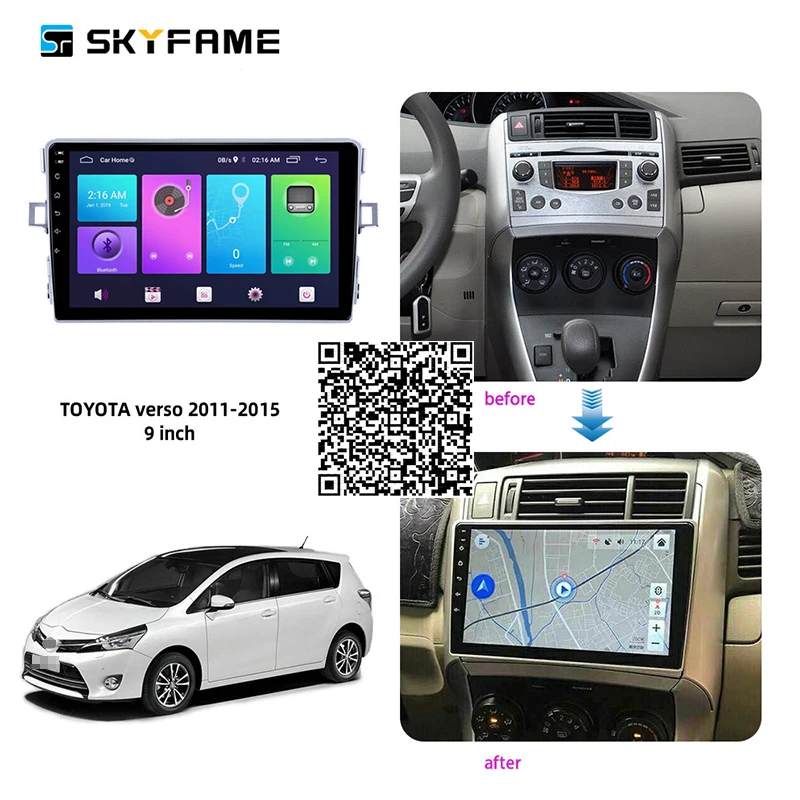 SKYFAME 4G + 64G Авто Радио стерео для Toyota Verso 2009-2018 Android мультимедиа Системы gps-навигация