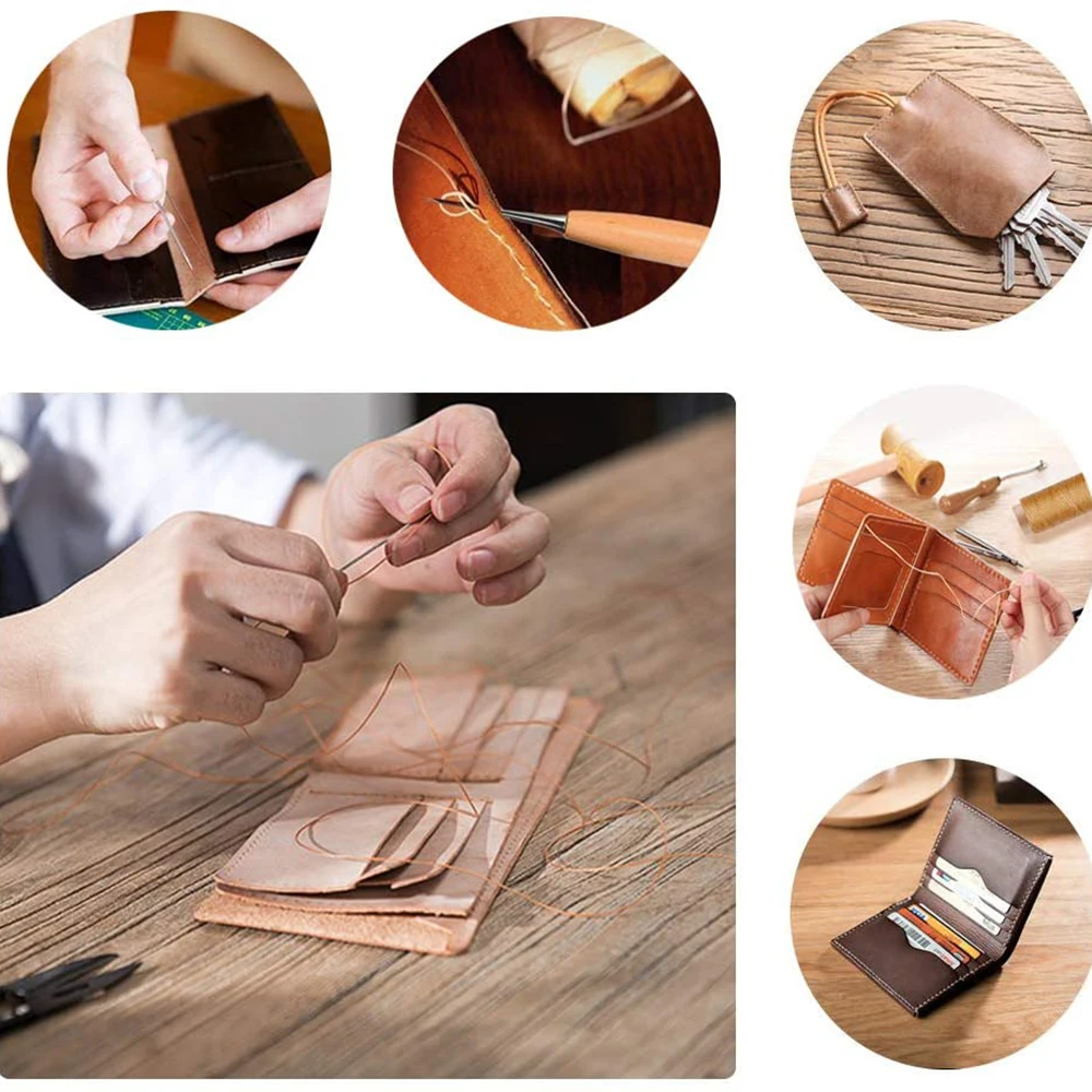 300M Nylon Leather Sewing Thread Waxed Thread Awl Repair Shoes Hand Stitching Tools