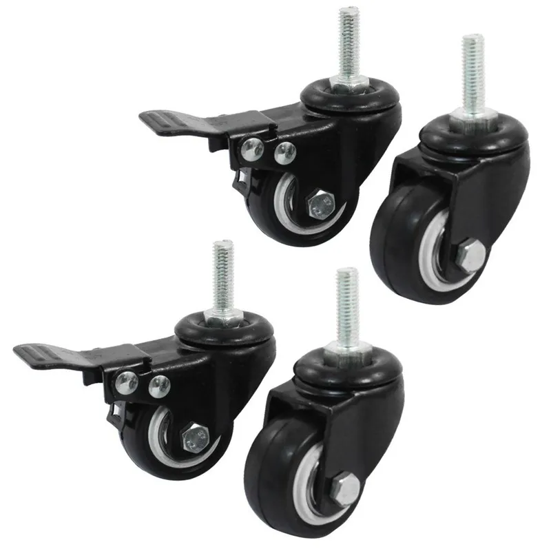 

Promotion! Shopping Wheel Trolley Brake Swivel Caster, 1.5-Inch, Black, 4-Piece