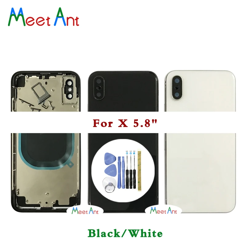 

High Quality Back Cover For iphone X XR Housing Cover Rear Door Chassis Middle Frame and Back Glass With CE or Without CE