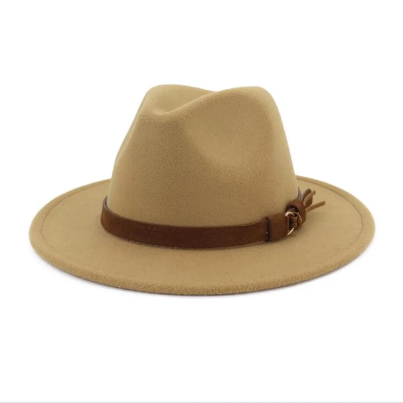 Шерстяная шляпа Fedora для женщин и мужчин, джаз, церковь, Панама, шляпа с кожаная лента, Элегантная Леди, зима, осень, широкие шляпы сомбреро