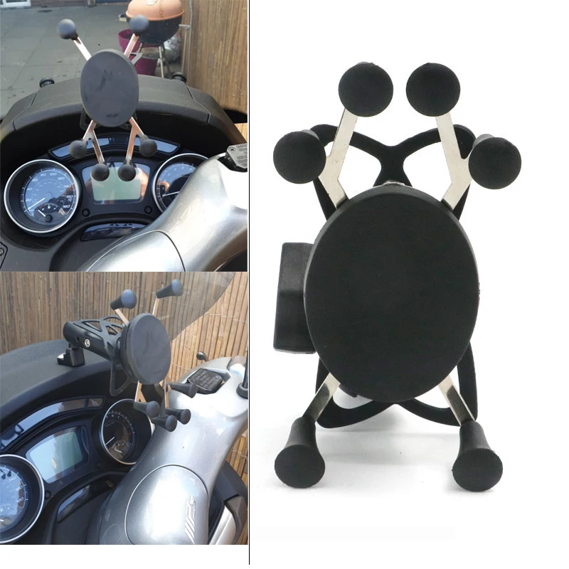 

Lazy Cell Phone Holder Motorcycle Rear View Mirror Handlebar Fork Stem Mount X Cell Grip Stand Support for iPhone7 6 6sPlus GPS