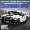 High-Technic 1:12 Hummer Remote Control Off-road Truck 1380PSC DIY Puzzle Assembly Building Bolcks Smilation RC Truck Car Model 1