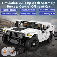 High-Technic 1:12 Hummer Remote Control Off-road Truck 1380PSC DIY Puzzle Assembly Building Bolcks Smilation RC Truck Car Model 1