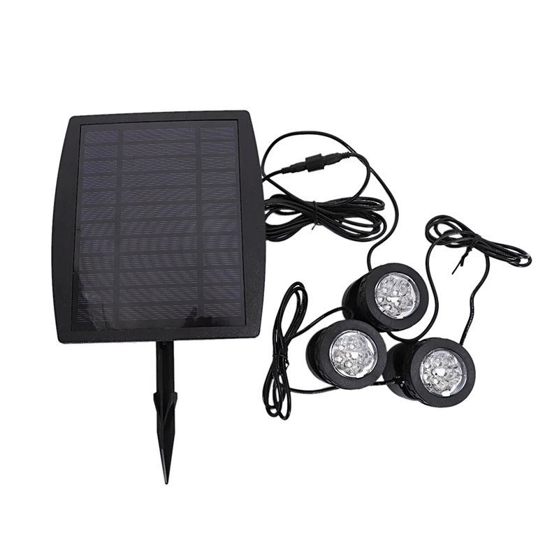

Outdoor Solar Powered LED 3 RGB Spotlight Garden Pool Pond Yard Colorful Light