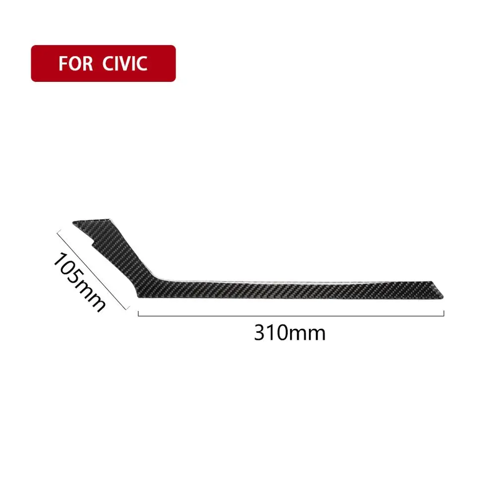 Черный Подходит для Honda Civic 10th-19, автомобильные аксессуары, интерьерная каретка, наклейка из углеродного волокна, центр, вентиляционное отверстие, крышка, отделка - Название цвета: Черный