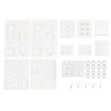 DIY Crystal Epoxy Resin Mold Earrings Studs Ornament Pendant Casting Mould Handmade Crafts Jewelry Making Tool