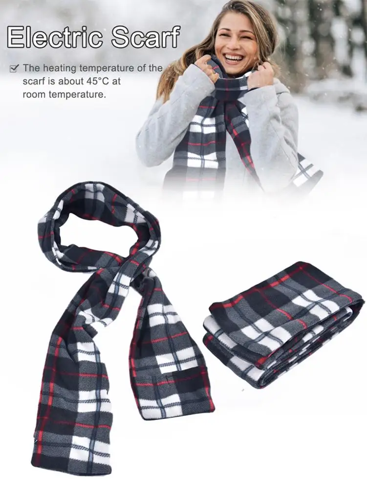 Heated Winter Electric Scarf USB Rechargeable Rapid Heating Scarf Heating Warm Unisex Collar For Outdoor Activities Warm