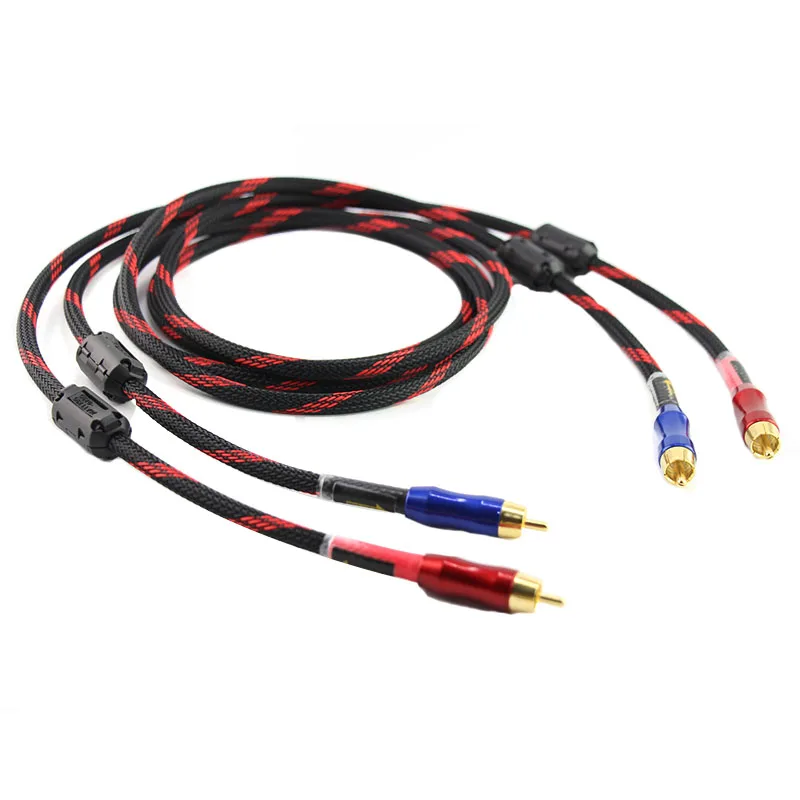 

A54 6MM Diameter OFC Copper RCA To RCA Audio Cable HIFI Audiophile Cable for CD/AMP