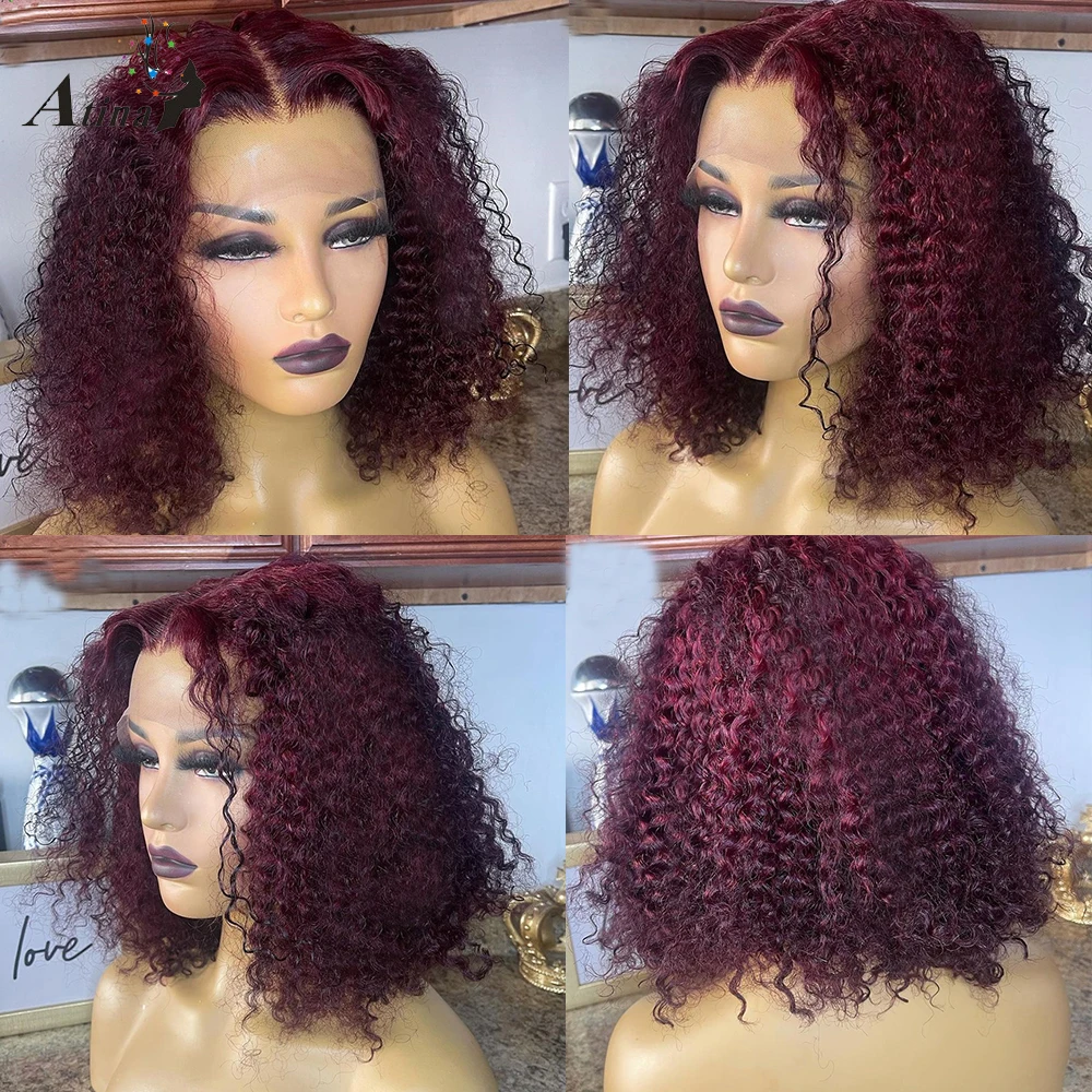 Peluca de cabello humano rizado para mujer, postizo de encaje Frontal ...