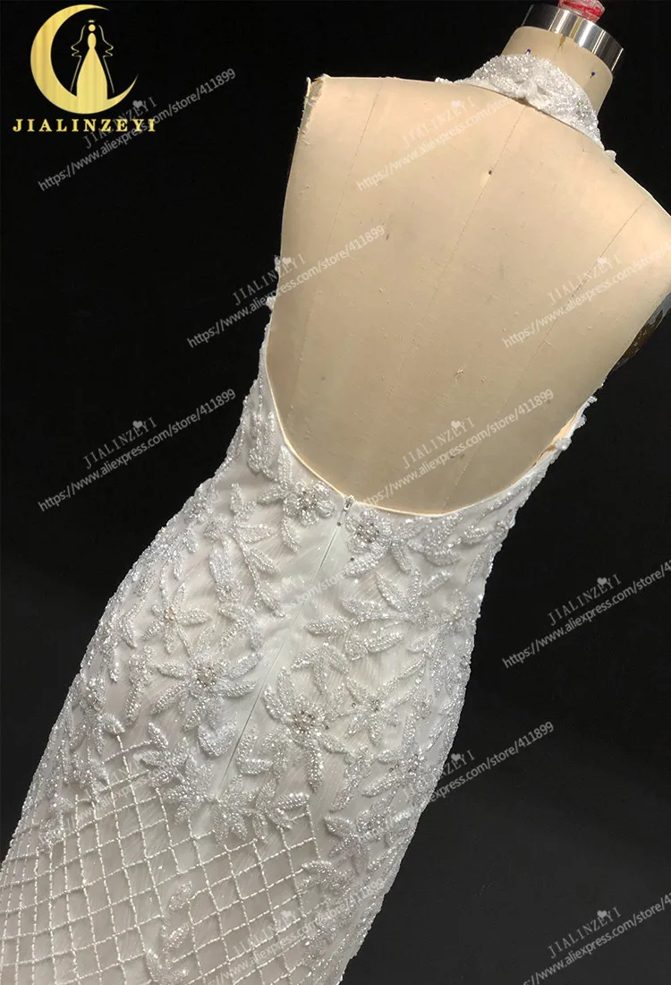 Rine real Halter full Beads сексуальное с открытой спиной с юбкой-годе сексуальное Новое поступление Свадебные платья Свадебное платье