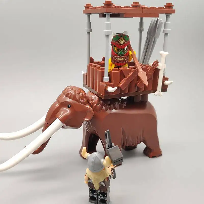 

MOC Building Blocks Medieval Accessories Patchwork Soldier Minifigures Fighting Elephant Battlefield Scene Toys for Kids
