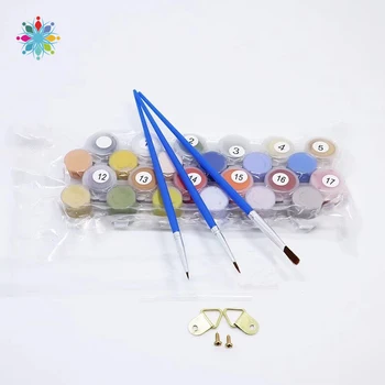 

Paint By Numbers Kits With Brushes And Acrylic Pigment DIY Canvas Painting For Adults Beginner- Waterfall CS